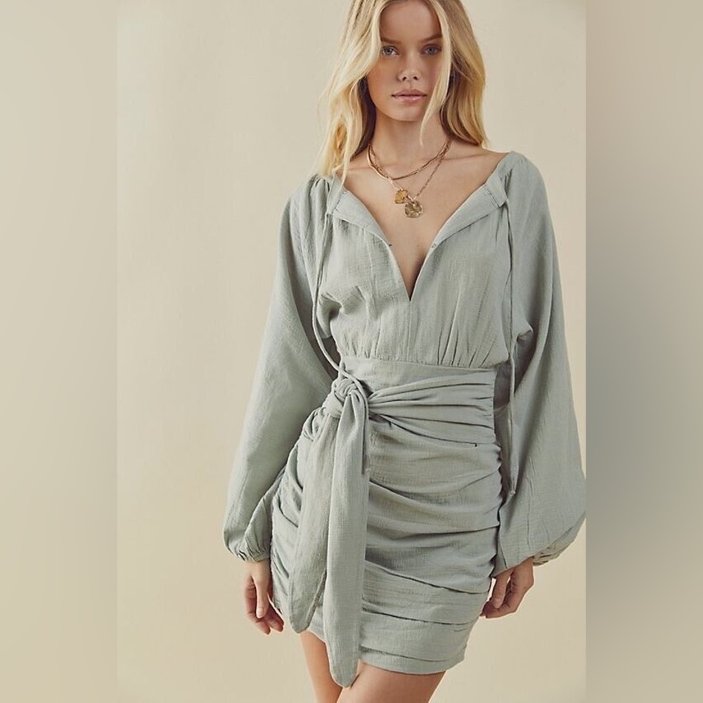 Free People The Only One Mini Dress Size M Sage Green